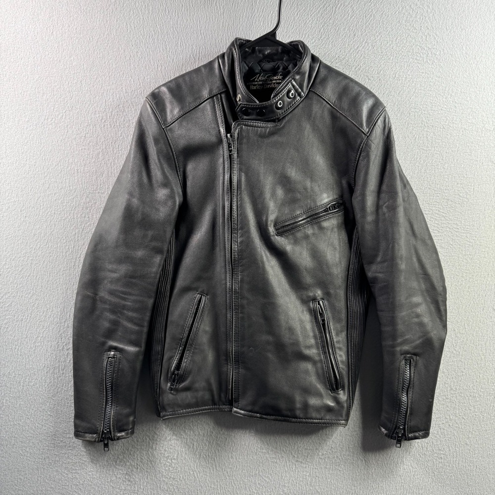 Vintage Harley Davidson Hein Gericke Jacket Mens 40 Black Motorcycle 80s Zip
